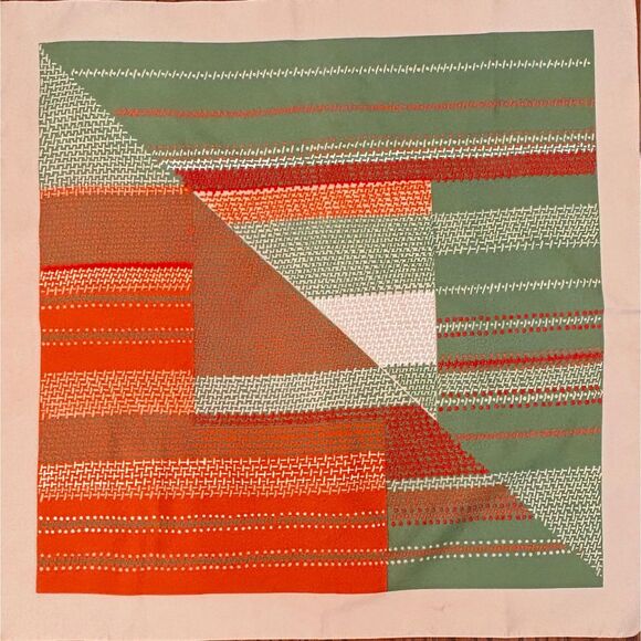 Vintage 70s Italian Scarf Abstract Print Scarf Mod - Picture 1 of 4